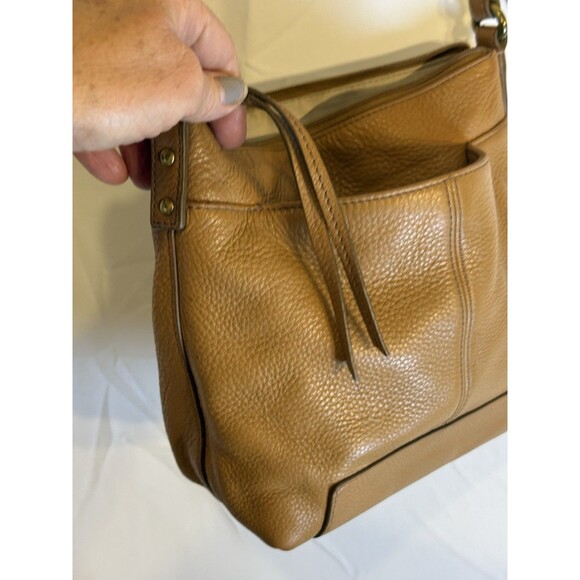 Fossil Crossbody Purse Bucket Bag Fiona Lt. Tan  Cowhide Leather 9X8X4 - Picture 5 of 16